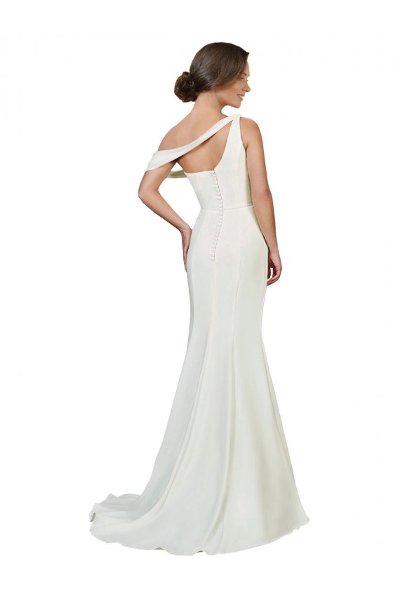 Stretch Crepe One Shoulder Sweep Train Sleeveless Formal Evening Gown / Prom Dress / Bridesmaid Dress Norwich
