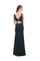 Open Back Stretch Crepe Bateau Neck Long Sleeveless Prom Dress / Bridesmaid Dress Norwich