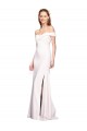 White Stretch Crepe Off the Shoulder Long Sleeveless Formal Dress / Bridesmaid Dress Norwich