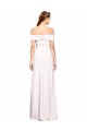 White Stretch Crepe Off the Shoulder Long Sleeveless Formal Dress / Bridesmaid Dress Norwich