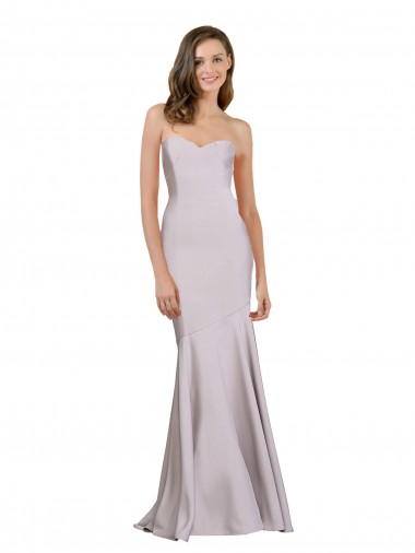 Arctic Lilac Stretch Crepe Strapless Long Sleeveless Prom Dress / Bridesmaid Dress Norwich