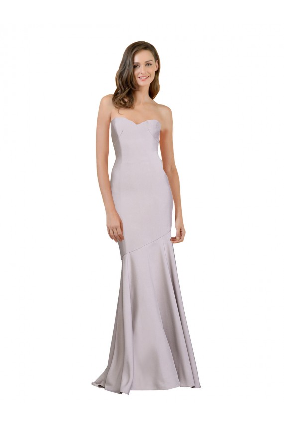 Arctic Lilac Stretch Crepe Strapless Long Sleeveless Prom Dress / Bridesmaid Dress Norwich