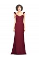 Burgundy Stretch Crepe Strapless Long Sleeveless Prom Dress / Bridesmaid Dress Norwich