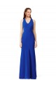 Royal Blue Stretch Crepe V-Neck Long Sleeveless Formal Evening Gown / Prom Dress / Bridesmaid Dress Norwich