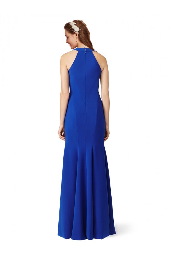 Royal Blue Stretch Crepe V-Neck Long Sleeveless Formal Evening Gown / Prom Dress / Bridesmaid Dress Norwich