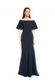 Stretch Crepe Off the Shoulder Short Sleeves Long Bridesmaid Dress / Formal Dress Norwich