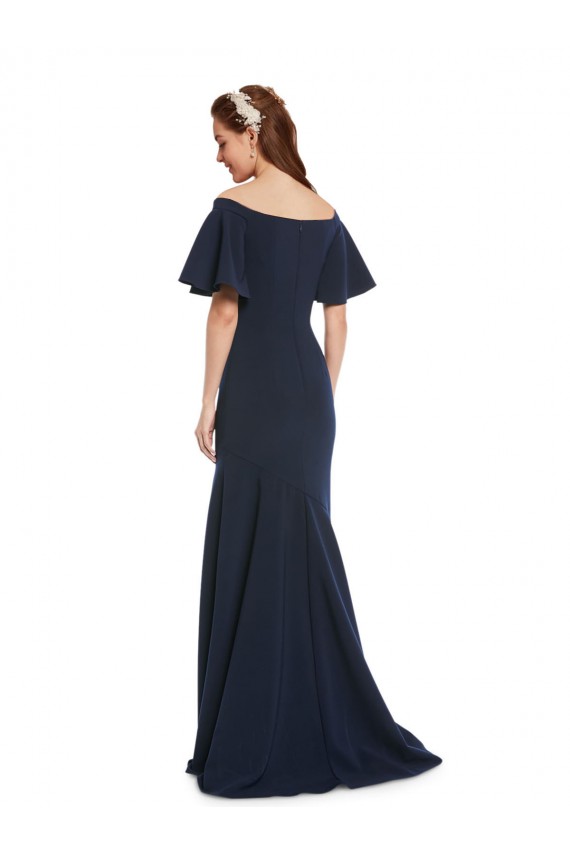 Stretch Crepe Off the Shoulder Short Sleeves Long Bridesmaid Dress / Formal Dress Norwich