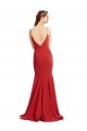 Open Back Red Stretch Crepe Spaghetti Straps Long Sleeveless Formal Evening Gown / Prom Dress / Bridesmaid Dress Norwich