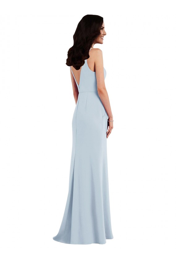 V-Back Stretch Crepe Spaghetti Straps Long Sleeveless Formal Dress / Bridesmaid Dress Norwich