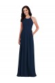 Open Back Dark Navy Stretch Crepe Halter Neck Long Sleeveless Semi Formal Evening Dress / Bridesmaid Dress Norwich
