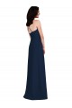 Open Back Dark Navy Stretch Crepe Halter Neck Long Sleeveless Semi Formal Evening Dress / Bridesmaid Dress Norwich