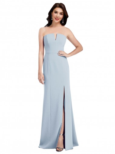 Low Back Stretch Crepe V-Neck Long Sleeveless Bridesmaid Dress / Evening Dress Norwich
