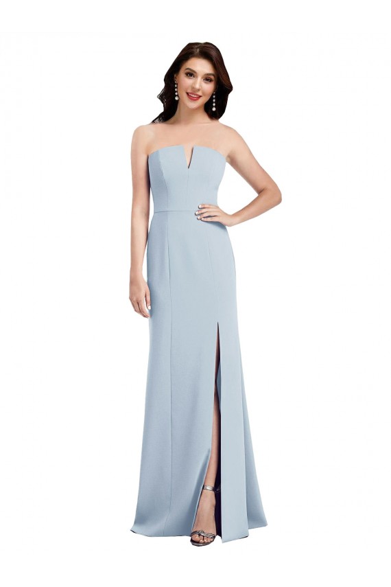 Low Back Stretch Crepe V-Neck Long Sleeveless Bridesmaid Dress / Evening Dress Norwich