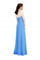 Low Back Peacock Blue Stretch Crepe Strapless Long Sleeveless Semi Formal Evening Dress / Prom Dress / Bridesmaid Dress Norwich