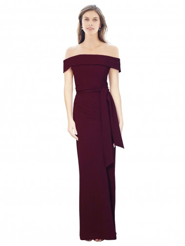 Low Back Mermaid Stretch Crepe Off the Shoulder Long Sleeveless Formal Evening Gown / Prom Dress / Bridesmaid Dress Norwich