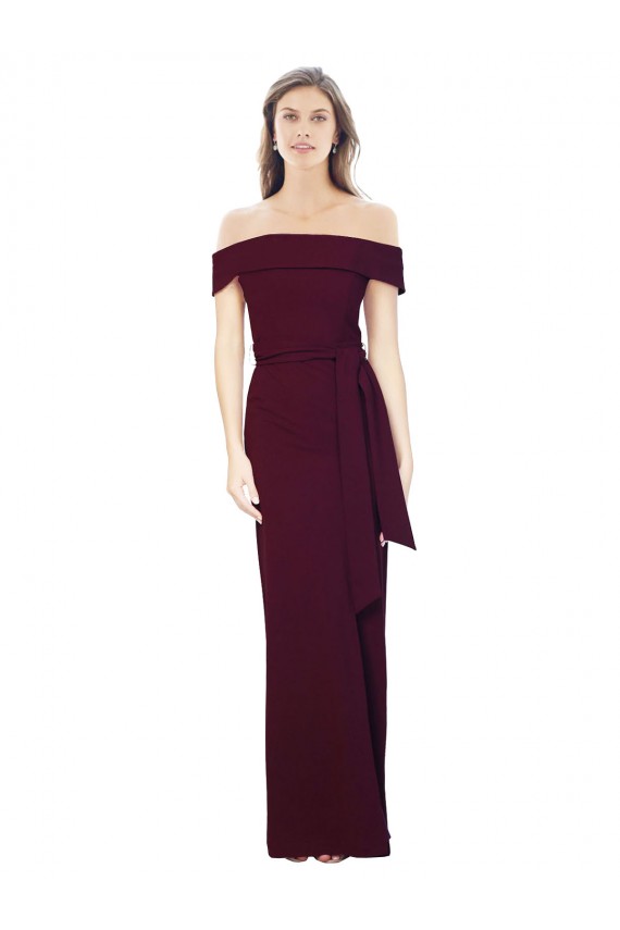 Low Back Mermaid Stretch Crepe Off the Shoulder Long Sleeveless Formal Evening Gown / Prom Dress / Bridesmaid Dress Norwich