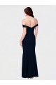 Low Back Stretch Crepe Off the Shoulder Long Sleeveless Formal Dress / Bridesmaid Dress Norwich