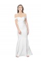 Low Back Stretch Crepe Off the Shoulder Long Sleeveless Formal Dress / Bridesmaid Dress Norwich