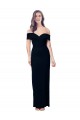 Black Stretch Crepe Off the Shoulder Long Sleeveless Formal Dress / Bridesmaid Dress Norwich