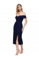 Stretch Crepe Off the Shoulder Midi Length Sleeveless Formal Evening Gown / Prom Dress / Bridesmaid Dress Norwich