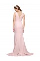 V-Back Stretch Crepe V-Neck Sweep Train Sleeveless Black Tie Evening Dress / Prom Dress / Bridesmaid Dress Norwich