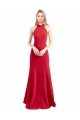 Open Back Red Stretch Crepe Halter Neck Long Sleeveless Formal Evening Gown / Prom Dress / Bridesmaid Dress Norwich