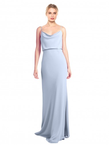 V-Back Stretch Crepe Cowl Neck Long Sleeveless Formal Dress / Bridesmaid Dress Norwich