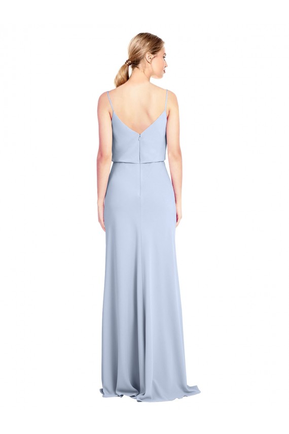 V-Back Stretch Crepe Cowl Neck Long Sleeveless Formal Dress / Bridesmaid Dress Norwich