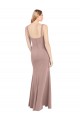 Dusty Pink Stretch Crepe Square Neck Long Sleeveless Prom Dress / Bridesmaid Dress Norwich