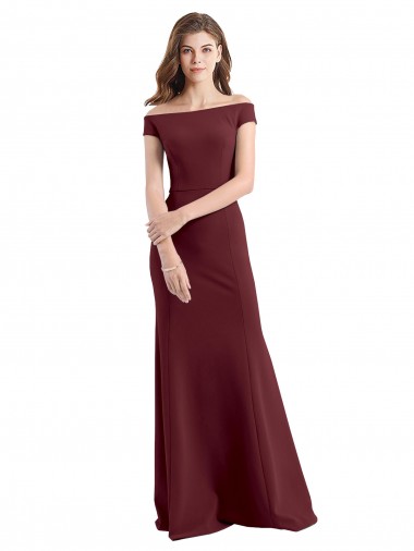 Stretch Crepe Off the Shoulder Long Sleeveless Prom Dress / Bridesmaid Dress Norwich