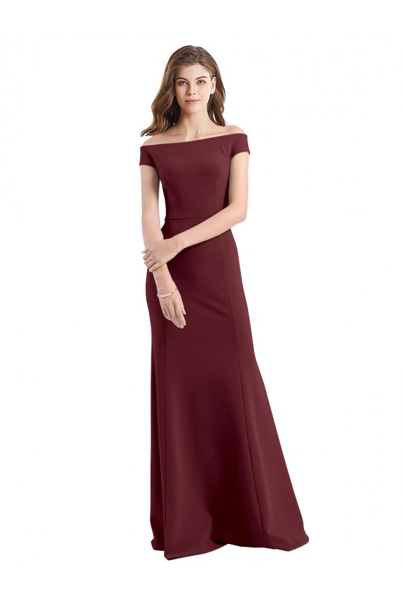 Stretch Crepe Off the Shoulder Long Sleeveless Prom Dress / Bridesmaid Dress Norwich