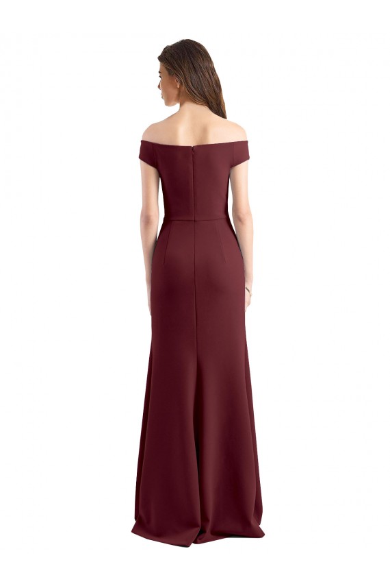 Stretch Crepe Off the Shoulder Long Sleeveless Prom Dress / Bridesmaid Dress Norwich