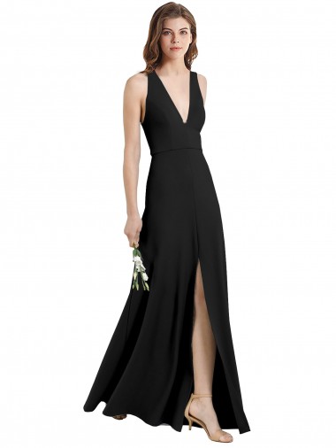Stretch Crepe Halter Neck Long Sleeveless Formal Evening Gown / Prom Dress / Bridesmaid Dress Norwich