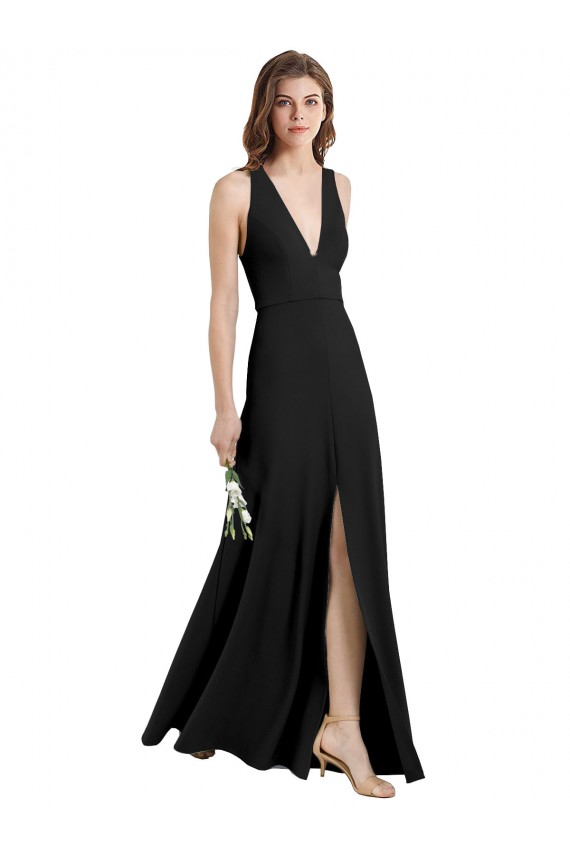 Stretch Crepe Halter Neck Long Sleeveless Formal Evening Gown / Prom Dress / Bridesmaid Dress Norwich