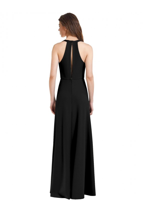 Stretch Crepe Halter Neck Long Sleeveless Formal Evening Gown / Prom Dress / Bridesmaid Dress Norwich