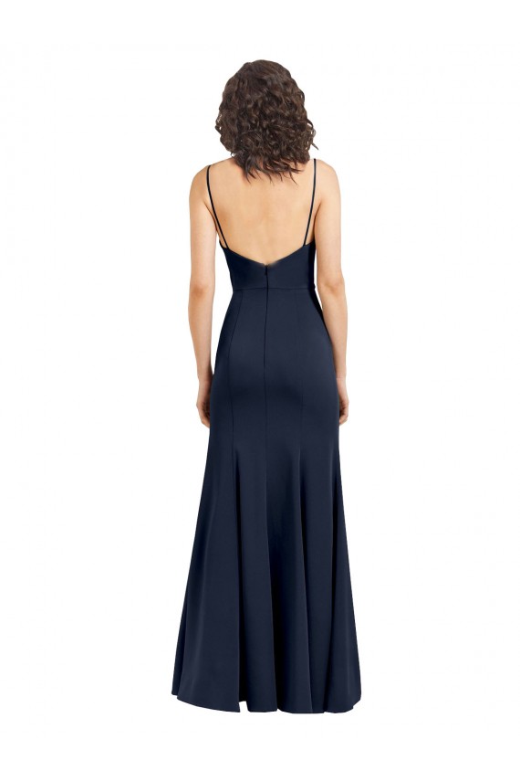 Low Back Stretch Crepe High Neck Long Sleeveless Formal Dress / Bridesmaid Dress Norwich