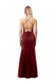 Open Back Burgundy Gold Stretch Crepe Halter Neck Long Sleeveless Formal Evening Gown / Prom Dress / Bridesmaid Dress Norwich