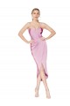 Stretch Crepe Spaghetti Straps Knee Length Sleeveless High Low Evening Gown / Prom Dress / Bridesmaid Dress Norwich