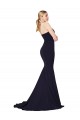Dark Navy Stretch Crepe Sweetheart Sweep Train Sleeveless Formal Evening Gown / Prom Dress / Bridesmaid Dress Norwich