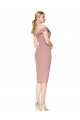 Stretch Crepe Off the Shoulder Knee Length Sleeveless Black Tie Evening Gown / Prom Dress / Bridesmaid Dress Norwich