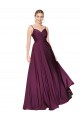 V-Back Wild Berry Stretch Crepe Spaghetti Straps Long Sleeveless Formal Evening Gown / Prom Dress / Bridesmaid Dress Norwich