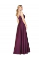 V-Back Wild Berry Stretch Crepe Spaghetti Straps Long Sleeveless Formal Evening Gown / Prom Dress / Bridesmaid Dress Norwich