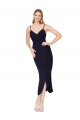 V-Back Stretch Crepe Spaghetti Straps Knee Length Sleeveless Formal Dress / Bridesmaid Dress Norwich