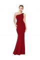Burgundy Stretch Crepe One Shoulder Long Sleeveless Formal Evening Gown / Prom Dress / Bridesmaid Dress Norwich