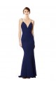 Open Back Stretch Crepe Spaghetti Straps Long Sleeveless Formal Dress / Bridesmaid Dress Norwich