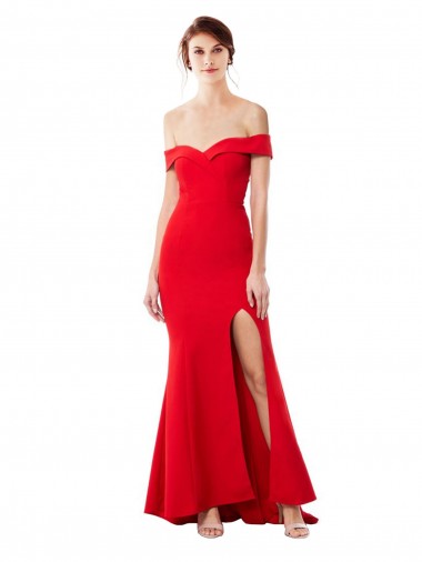 Stretch Crepe Off the Shoulder Long Sleeveless Formal Evening Dress / Prom Dress / Bridesmaid Dress Norwich