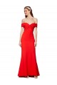 Red Stretch Crepe Off the Shoulder Long Sleeveless Bridesmaid Dress / Formal Dress Norwich