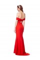 Red Stretch Crepe Off the Shoulder Long Sleeveless Bridesmaid Dress / Formal Dress Norwich