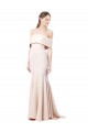 Nude Stretch Crepe Off the Shoulder Long Sleeveless Formal Evening Gown / Prom Dress / Bridesmaid Dress Norwich