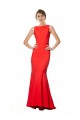 Open Back Stretch Crepe Halter Neck Long Sleeveless Bridesmaid Dress / Evening Gowns Norwich